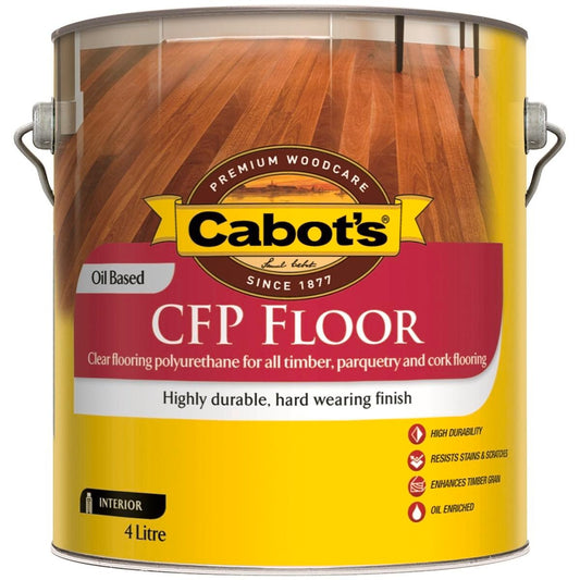 Cabot's CFP Gloss 4L Clear Floor Polyurethane - Oil Based - Durable Finish - Auzzistore