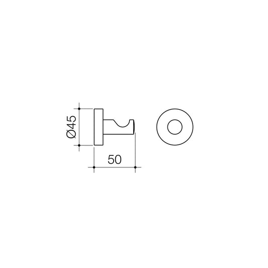 Caroma Matte Black Cosmo Robe Hook - 45mm x 45mm x 45mm - Black – view 2