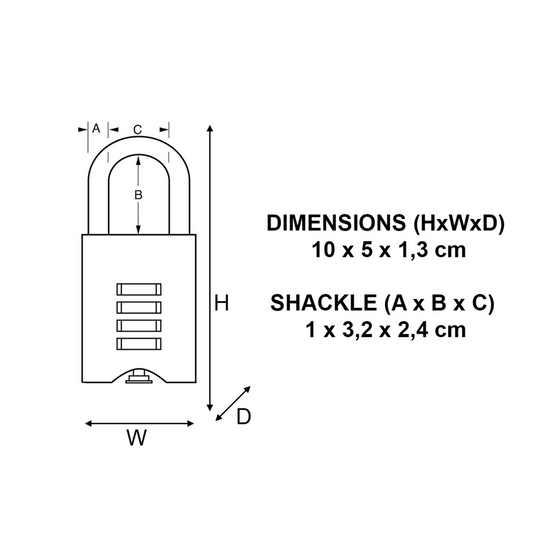 Master Lock 50mm Brass Resettable Combination Padlock - Strong - Durable - Weather Resistant – view 2 - Auzzistore