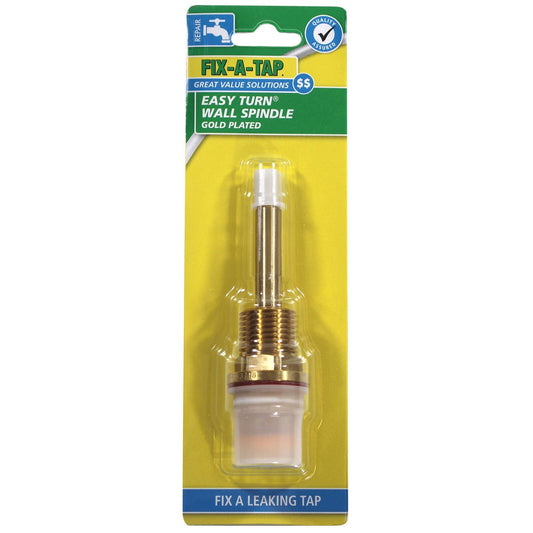 Fix a Tap 85mm Gold Easy Turn Wall Spindle - Drip-Free Seal - Lead-Free Brass – view 2 - Auzzistore