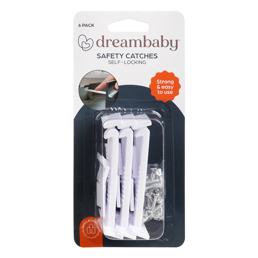 Dreambaby Child Safety Catches - 6 Pack - PP - Easy Access - White