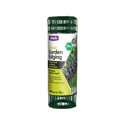 Jack Classic Garden Edging - 350mm x 10m - Green PVC - Strong & Durable - Auzzistore