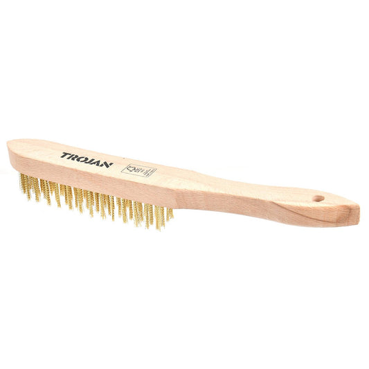 Trojan 4x15 Row Brass Wire Brush - Deburring & Rust Removal Tool - Brass - Auzzistore
