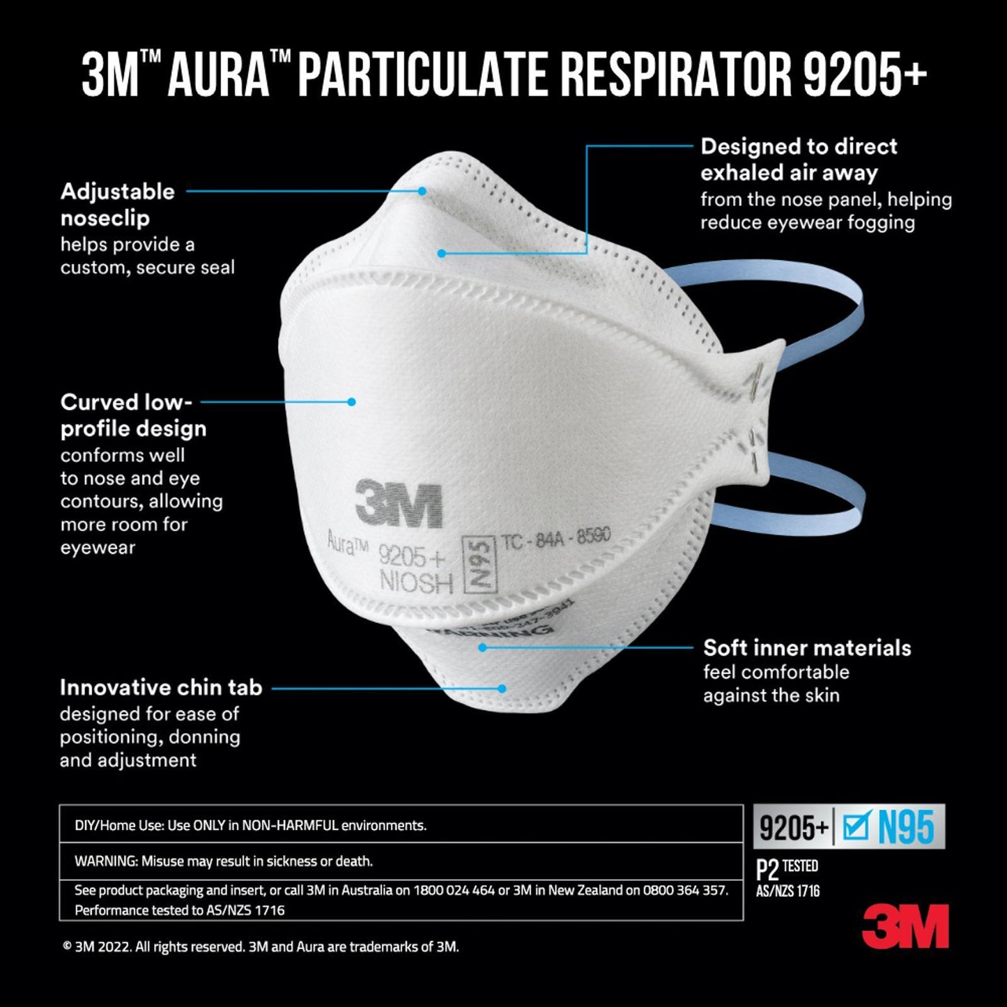 3M Aura Particulate Respirator - 3 Pack