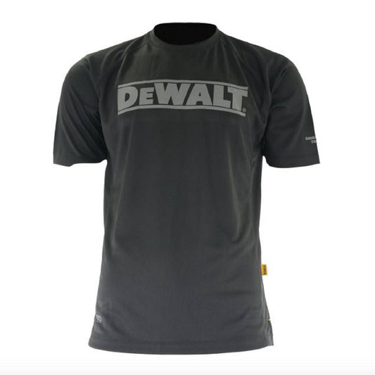 DEWALT Oxide Black Crew Neck Shirt Size S - Durable Cotton Blend - UPF 50+