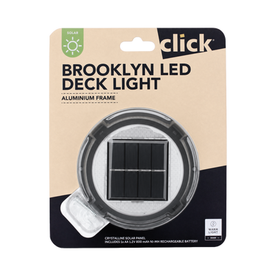 Click Brooklyn Solar LED Deck Light - 120mm - Aluminium - Outdoor Use