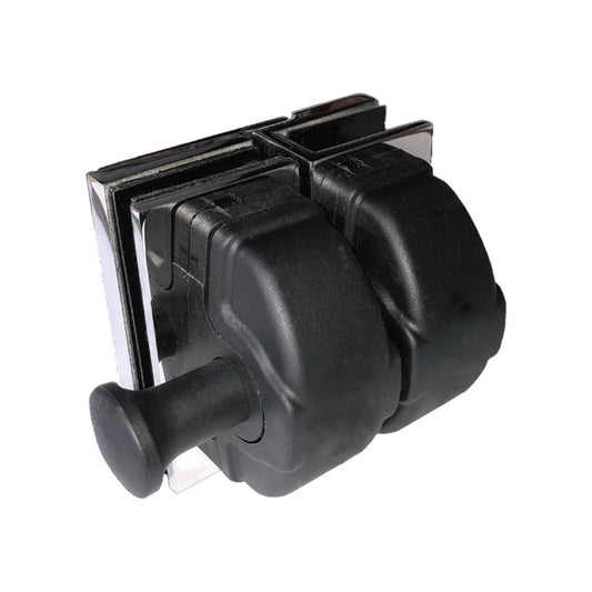 Protectoral Glass to Glass Gate Latch 126x138x105mm - Mirror/Black Poly - Auzzistore