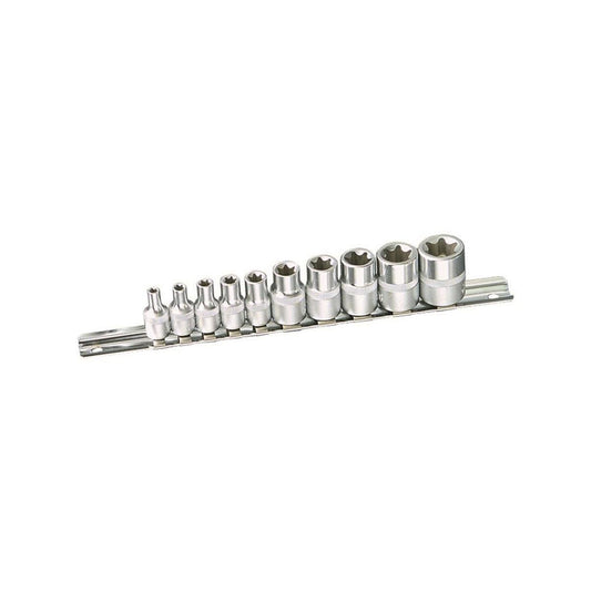Kincrome 10 Piece E-Torx Socket Set - 1/4" & 3/8" Drive - Chrome - Auzzistore