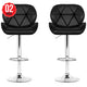Artiss Black Gaslift Swivel Barstool With Rhombus Motif 2 Pack