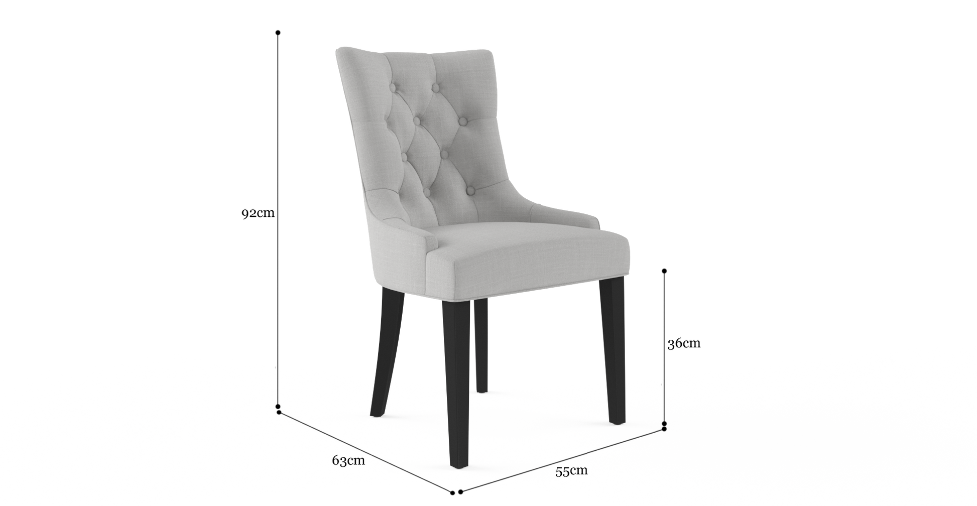 Brosa Espen Scoop Back Dining Chair (Cloud Grey)