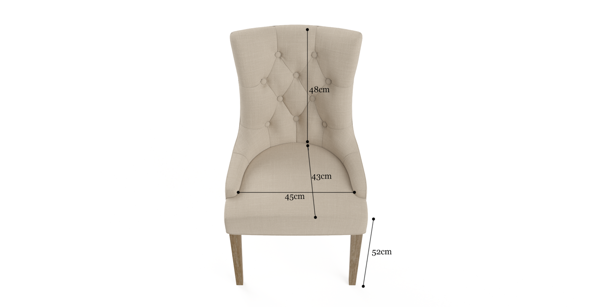 Brosa Espen Scoop Back Dining Chair (French Beige)