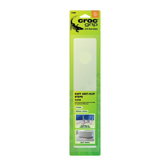 Croc Grip Clear Soft Textured Steps 300mm x 65mm Vinyl Anti-Slip - Auzzistore