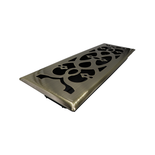 Accord Antique Brass Victorian Floor Vent 10 x 30cm Metal Adjustable – view 2 - Auzzistore