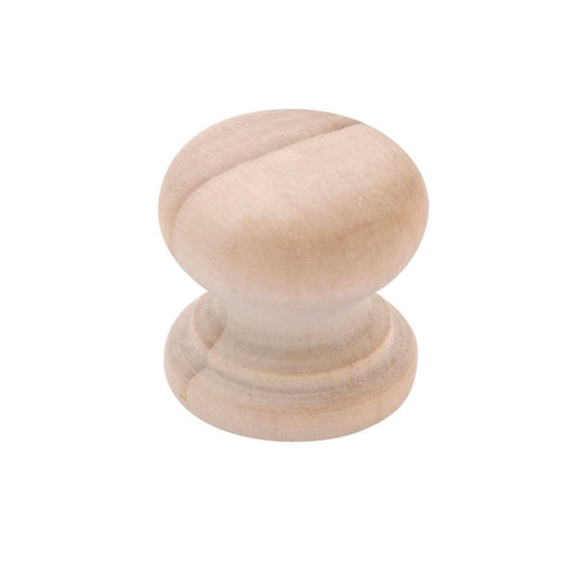 Prestige 26mm Pine Mushroom Knob - 26mm Raw - Easy To Install - Traditional Design