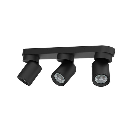 Click 3 Head Adjustable GU10 Spotlight - Matte Black - 1390mm x 122mm - Indoor Use