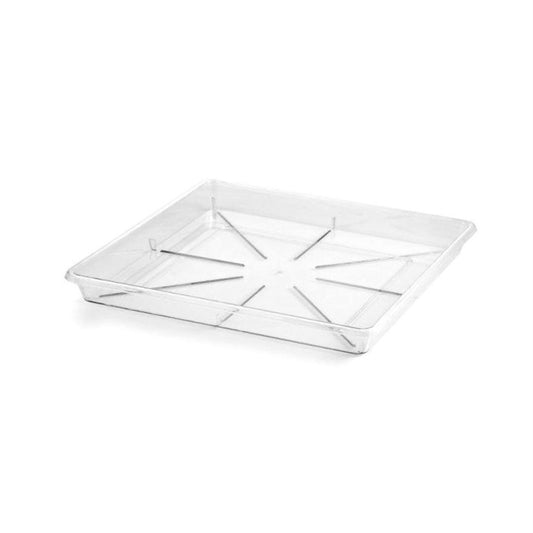 Eden Clear Porto Planter Square Saucer 330mm Polypropylene Lightweight – view 2 - Auzzistore