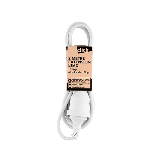 Click 2m White Extension Lead - 2m - Auzzistore