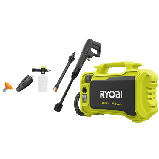 Ryobi 1450 PSI Compact High Pressure Washer - 5.6kg - Lightweight & Portable - Auzzistore
