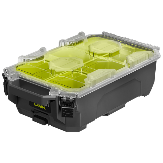 Ryobi Link Small Compact Parts Organiser - 267mm x 127mm x 508mm - IP65 Water Resistant - Detachable Bins – view 2 - Auzzistore