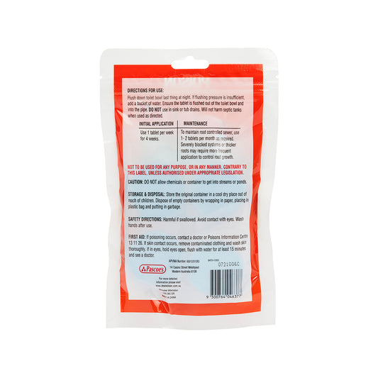 Drain Clean Root Control Tablets 114g 4 Pack - Easy To Use - Safe For Septic
