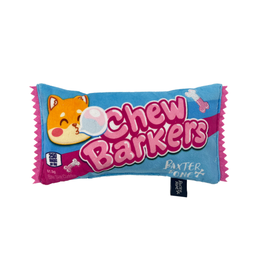 Baxter Bone Chewbarkers Plush Pet Toy - 200mm x 110mm x 40mm - Durable Squeaker