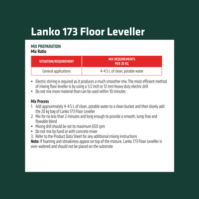 Lanko 5kg Floor Leveller - Cement Based - Smooth Finish - Easy To Use