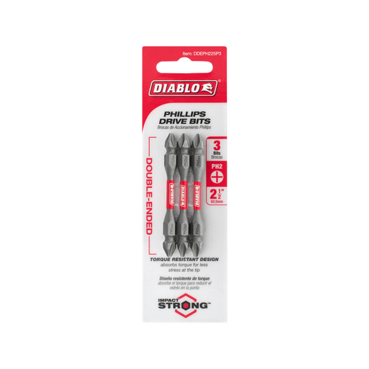 Double Ended Power Bit PH2 - 2 Pack - 50mm x 9.5mm x 153mm - Quick Change - Auzzistore