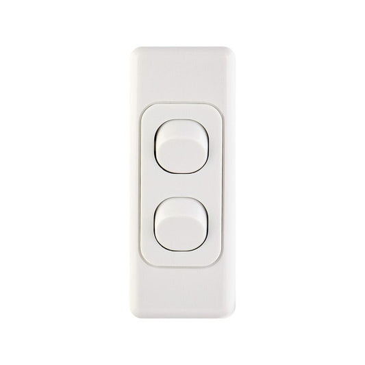 Deta Double Architrave Switch - Double Switch - 84mm Polycarbonate - Slim Design - Auzzistore