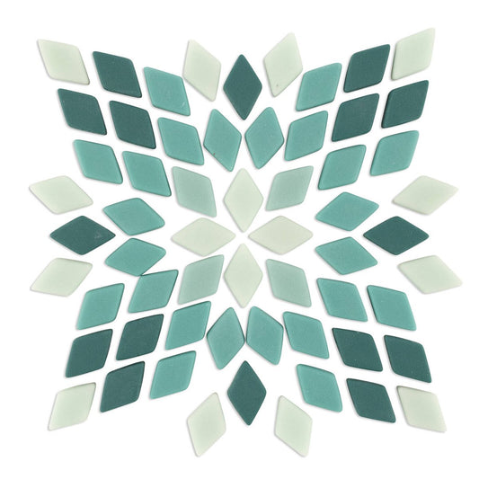 Mandala Art Real Teal Diamond Mosaic Tiles - 12mm x 20mm - Matte Finish - Smooth Edges - Indoor/Outdoor Use – view 2