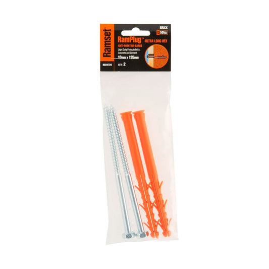 Ramset Nylon Frame Anchor 10mm x 135mm Pack of 2 Easy Installation - Auzzistore