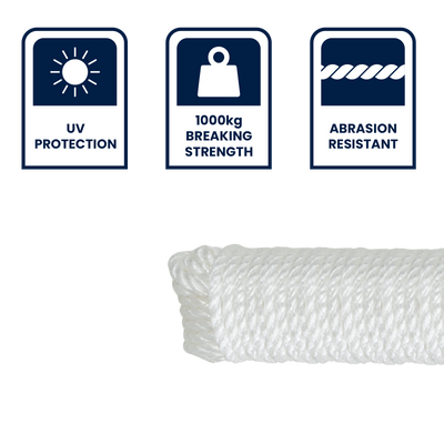 Grunt 8mm Super Silver Rope 20m Polypropylene High Strength