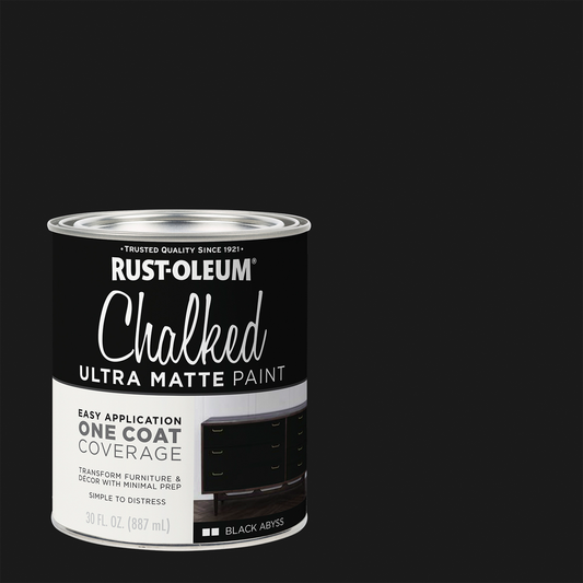 Rust Oleum Ultra Matte Chalked Paint 887ml - Black Abyss - Easy One-Coat Coverage – view 2 - Auzzistore