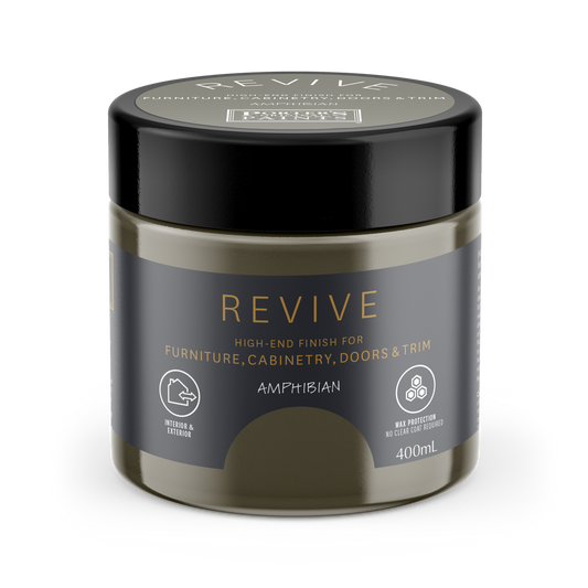 Porter S Paints 400ml Amphibian Revive Furniture and Cabinetry Paint - Muddy Deep Olive Green - Ultra Smooth Finish - Washable - Auzzistore