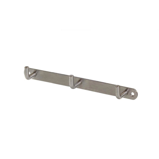 Pinnacle Wall Mounted Triple Hook 20kg Satin Chrome Metal Sturdy