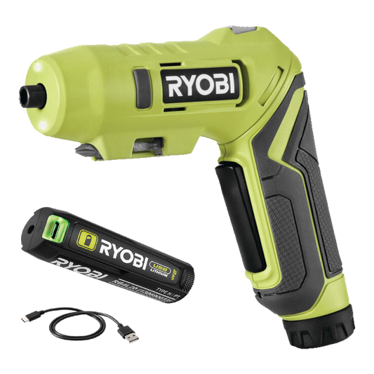 Ryobi USB Lithium Twist Grip Screwdriver 2Ah Kit - 152mm x 44mm x 164mm - LED Light - Adjustable Handle - Auzzistore