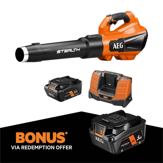 AEG 18V Fusion Stealth Jet Blower Kit - 8Ah Battery - 560CFM Airflow