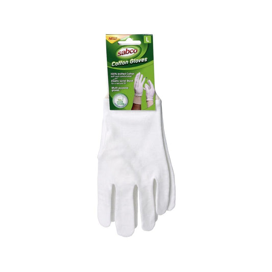 Sabco Cotton Gloves - Large - 100% Cotton - Machine Washable