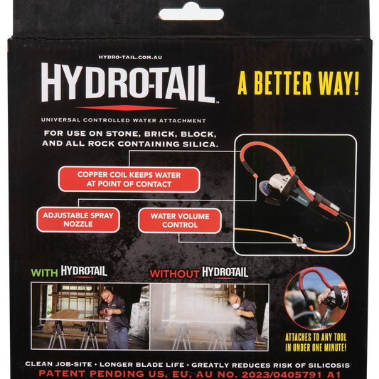 Hydro Tail Controlled Water Power Tool Attachment HT1211 - 200mm x 230mm - Black - Reduces Silica Dust - Enhances Cutting Efficiency – view 2