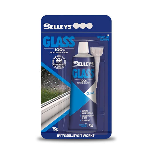 Selleys Clear Glass Silicone Sealant 75g Silicone UV Resistant - Auzzistore