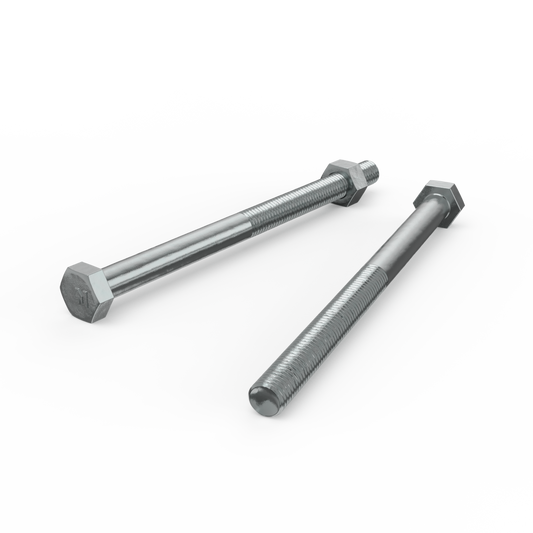 Zenith Zinc Plated Hex Head Bolts and Nuts - M10 x 150mm - 4.6 Grade Steel - Auzzistore