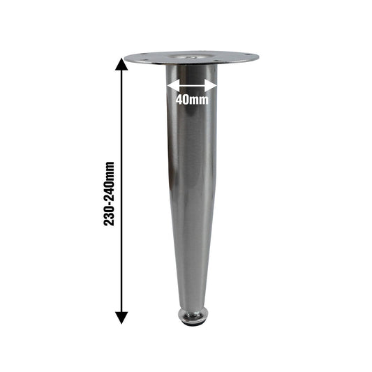 Adoored Tapered Metal Leg Furniture - 230mm - Brushed Nickel - Durable Support – view 2 - Auzzistore