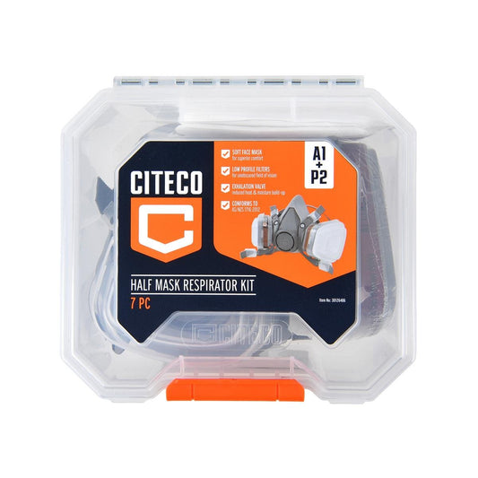 Citeco Half Face Respirator A1P2 Kit - 160mm x 100mm x 180mm - Latex-Free Silicon - Organic Vapor & Particle Protection - Auzzistore