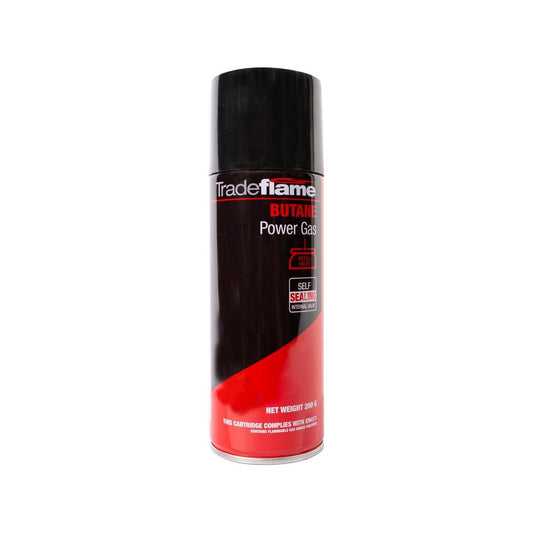 Tradeflame 200g Butane Gas Cartridge Refill Valve - Self-Sealing Valve - EN 417 Certified - Auzzistore