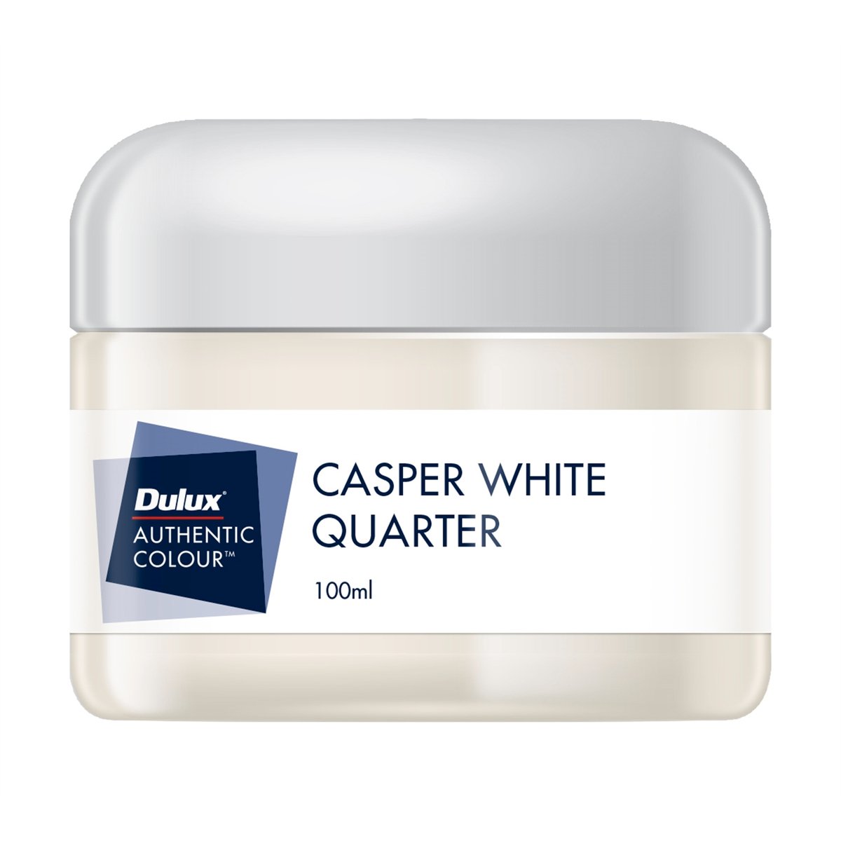 Dulux Casper White Quarter Sample Pot 100ml Water Based Low Sheen