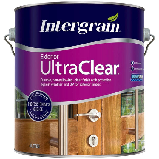 Intergrain Ultraclear Exterior Varnish 4L Water Based UV Protection - Auzzistore