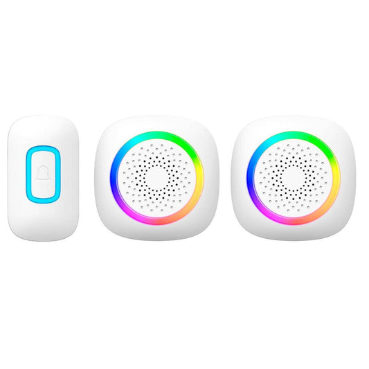 Arlec Wireless Door Chime - 200m Range - RGB - White - 60 Tones - Weatherproof - Auzzistore