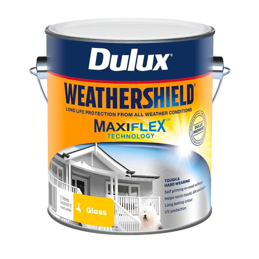 Dulux Weathershield Gloss Exterior Paint - 2L - Vivid White - 170mm x 163mm x 143mm - Auzzistore