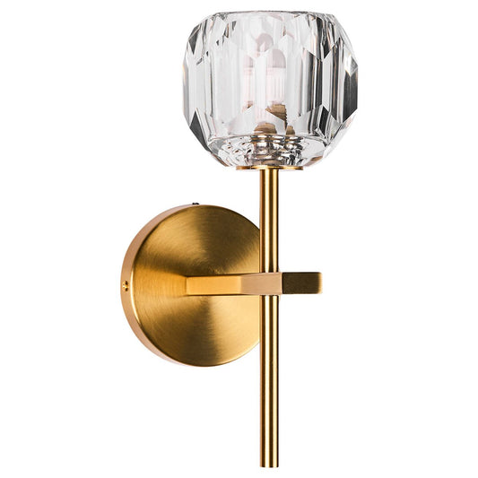 Brilliant Celeste Vanity Light - 27.5cm Cut Glass - Satin Brass - Indoor Use