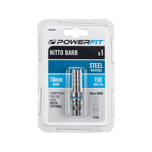 Powerfit Nitto Style Barbed Plug - 10mm - Steel - 150PSI – view 2 - Auzzistore