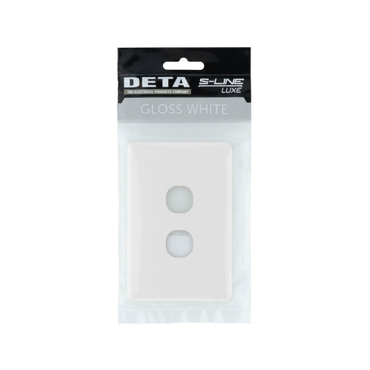 Deta S Line Series 2 Aperture Wall Plate - Double Gang - 100mm x 5mm - Customisable A/V Connections – view 2 - Auzzistore